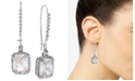 Betsey Johnson Silver-Tone Crystal and Pav&eacute; Square Drop Earrings